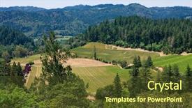  Presentation with napa - Presentation theme featuring valleys hills - aerial view of napa valley background and a tawny brown colored foreground