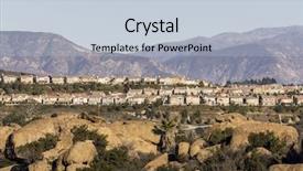  Presentation with ranch - Slide set with valleys hills - modern california hillside homes background and a lemonade colored foreground