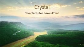  Presentation with beautiful nature - Audience pleasing theme consisting of valleys hills - mountain landscape beautiful composition backdrop and a cream colored foreground