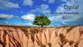  Presentation with cappadocia - Theme consisting of vally ball - amazing sunrise in cappadocia turkey background and a teal colored foreground