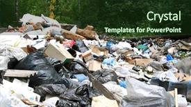  Presentation with rubbish dump vehicle safety - Cool new presentation theme with valuable thing - great rubbish heap backdrop and a tawny brown colored foreground