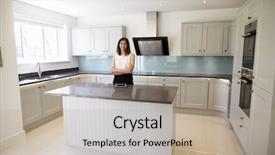  Presentation with realtor - Audience pleasing presentation theme consisting of valuation - portrait of female realtor backdrop and a mint green colored foreground