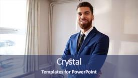  Presentation with realtor - Slides having valuation - portrait of male realtor looking background and a ocean colored foreground