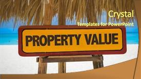  Presentation with valuation - Theme with valuation - property value sign with beach background and a tawny brown colored foreground