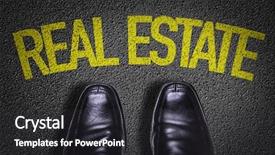  Presentation with real estate - PPT theme enhanced with valuation - top view of business shoes background and a dark gray colored foreground