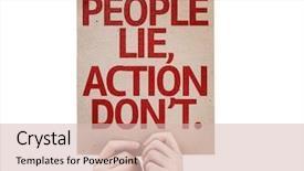  Presentation with care for people - Presentation having true value - people lie action don't card background and a lemonade colored foreground