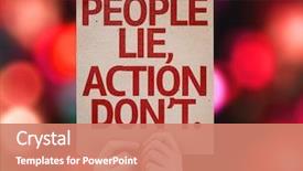  Presentation with care for people - PPT theme with true value - people lie action don't card background and a coral colored foreground