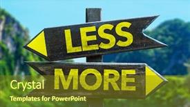  Presentation with beach - PPT layouts with value added services - less - more signpost background and a tawny brown colored foreground