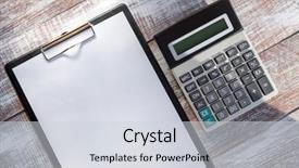  Presentation with value added tax - Audience pleasing PPT layouts consisting of value added tax - plane-table with a calculator backdrop and a light gray colored foreground