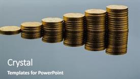  Presentation with financial planning - Audience pleasing slide deck consisting of value added tax - stacked coins ascending series symbolic backdrop and a gray colored foreground