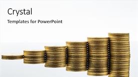  Presentation with value added tax - Presentation theme with value added tax - stacked coins uptrend background and a white colored foreground