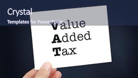  Presentation with value added tax - Cool new slides with value added tax - vat concept backdrop and a navy blue colored foreground