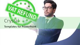  Presentation with value added tax - Presentation enhanced with value-added-tax-vat-return background and a  colored foreground