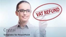  Presentation with value added tax - Presentation design having value-added-tax-vat-return background and a light blue colored foreground
