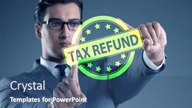  Presentation with vat - Presentation featuring value-added-tax-vat-return background and a ocean colored foreground