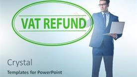  Presentation with value added tax - PPT theme having value-added-tax-vat-return background and a light blue colored foreground