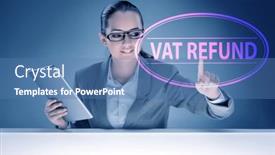  Presentation with vat - Presentation theme consisting of value-added-tax-vat-return background and a teal colored foreground