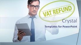  Presentation with value added tax - Presentation theme having value-added-tax-vat-return background and a sky blue colored foreground