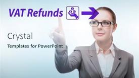  Presentation with value added tax - PPT theme with value-added-tax-vat-return background and a sky blue colored foreground
