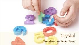  Presentation with numbers - Audience pleasing presentation theme consisting of value addition - child playing with colorful numbers backdrop and a cream colored foreground