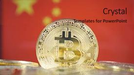  Presentation with money bitcoin - Slide set with international payments - bitcoin new virtual money background and a red colored foreground