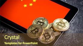  Presentation with bitcoins - PPT theme with bitcoins and chinese flag digital background and a  colored foreground