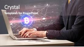  Presentation with global laptop - Cool new presentation with creating value - hand checking on laptop global backdrop and a gray colored foreground