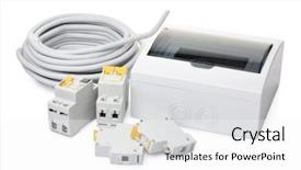  Presentation with electric engineering - Theme featuring value engineering - automatic circuit breakers distribution box background and a white colored foreground