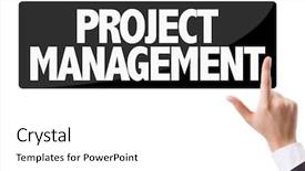  Presentation with project management - Colorful presentation theme enhanced with value engineering - businessman pressing button backdrop and a white colored foreground