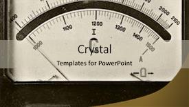  Presentation with voltmeter - PPT theme enhanced with value engineering - close-up of an vintage ancient background and a soft green colored foreground