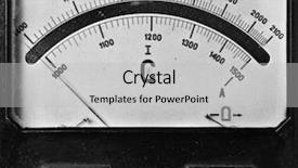  Presentation with voltmeter - PPT theme consisting of value engineering - close-up of an vintage ancient background and a  colored foreground