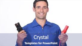  Presentation with mechanic - Presentation design having value engineering - man car mechanic with alligator background and a ocean colored foreground