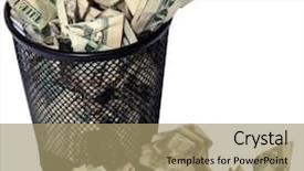  Presentation with scroll paper isolated on white - Slides featuring value money - isolated on white trash can background and a coral colored foreground