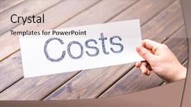  Presentation with hold hand - Slide deck consisting of value reduction sign - hand hold white paper background and a lemonade colored foreground