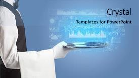  Presentation with risk - Colorful PPT layouts enhanced with value risk - waiter serving fluctuation concept backdrop and a light blue colored foreground