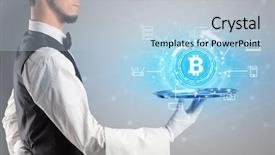  Presentation with mining - Amazing slide set having value risk - waiter serving on a tray backdrop and a light blue colored foreground