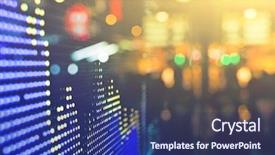  Presentation with hong kong stock market - PPT theme with hong kong stock market price background and a yellow colored foreground