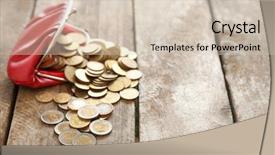  Presentation with euro - Slides with metal cost - open red purse and euro background and a soft green colored foreground