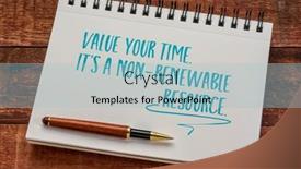  Presentation with spiral notebook - PPT theme enhanced with value-your-time-it-s background and a light blue colored foreground