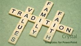  Presentation with family values - PPT theme having values-tradition-family-and-faith background and a mint green colored foreground