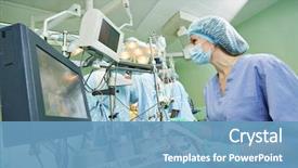  Presentation with cardiac nurse - Presentation theme featuring valve at operation in cardiology background and a teal colored foreground