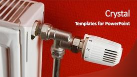  Presentation with diversity heating and cooling - Amazing slides having valve on a heating radiator backdrop and a  colored foreground