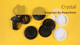  Presentation with yellow medical - Audience pleasing slide set consisting of valves-for-medical-and-construction backdrop and a yellow colored foreground