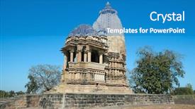  Presentation with india temple - Beautiful theme featuring vamana temple brahma temple javari backdrop and a teal colored foreground