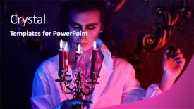  Presentation with vampire - Presentation featuring vampire-aristocrat-walks-with-candles background and a wine colored foreground