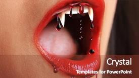  Presentation with vampire - Slides consisting of vampire bloody lips desire background and a tawny brown colored foreground