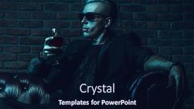  Presentation with vampire - Slides with horror movie wall background - vampire man in glasses is background and a wine colored foreground