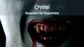  Presentation with vampire - Theme with vampire mouth with blood closeup background and a tawny brown colored foreground