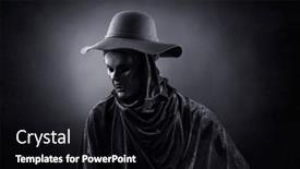  Presentation with vampire - PPT layouts consisting of vampire-with-old-hat-over background and a wine colored foreground