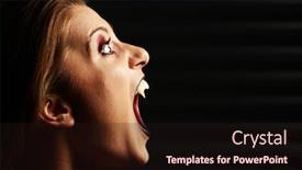  Presentation with vampire - Slides enhanced with vampire woman screaming over black background background and a wine colored foreground